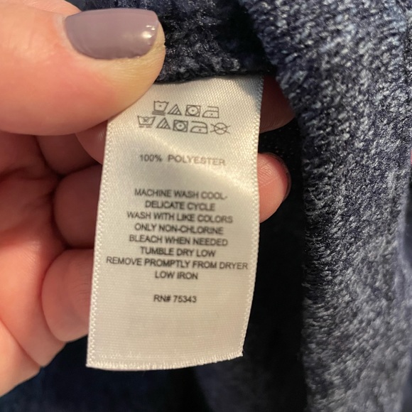 NWOT Grove and Hollow Funnel Neck 3/4 zip Sweater in Dark Blue - Picture 3 of 3